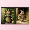 (US Local)2pcs/set Rabbit-11CT Stamped Cross Stitch Kit(40x50cm)