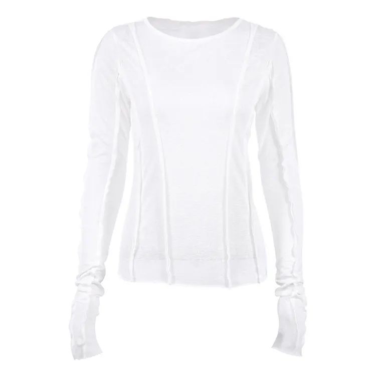 Churchf Churchf Early Autumn 2024 Long-Sleeved T-Shirt Solid Color, Slim And Thin Small Fashion Bottom Shirt Women's Clothing