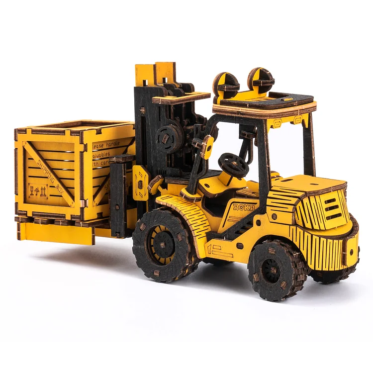 ROKR Forklift Engineering Vehicle 3D Wooden Puzzle TG413K | robotime-au