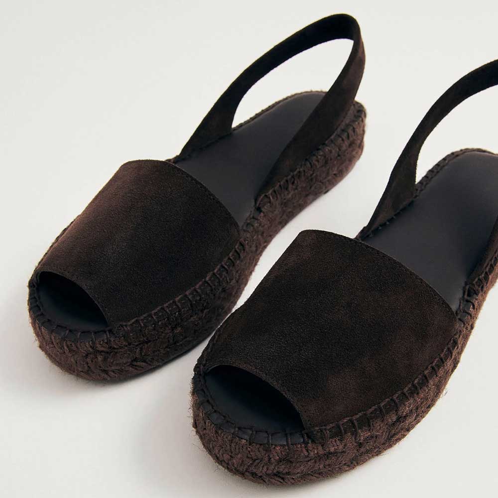 Brown Round Toe Wedge Heel Wide Band Platform Slingback Sandals Nicepairs
