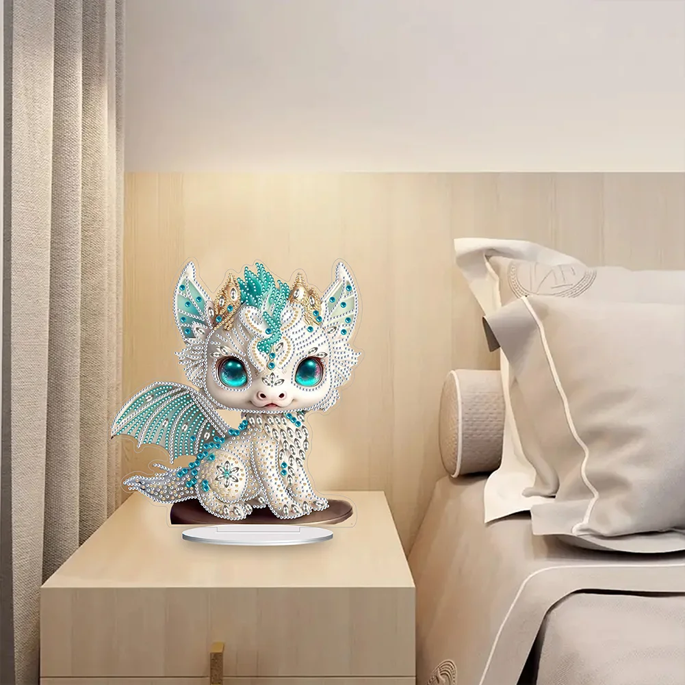 DIY Dragon Acrylic Single Sided Diamond Painting Desktop Ornaments Kit for Office Desktop Decor