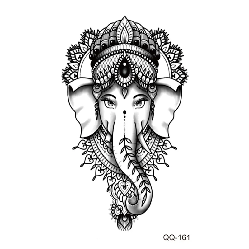 Sdrawing Rose Temporary Tattoo Sticker Flower Feather Elephant Body Clavicle Ankle Legs Arm Art Fake Tatto Party Bikini Tatoos