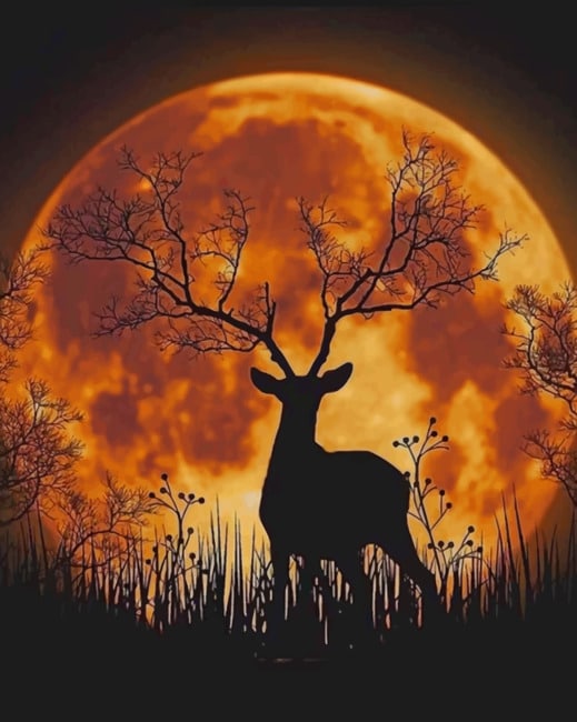 

Night Moon Deer Silhouette – Paint By Numbers - 40*50CM, 501 Original