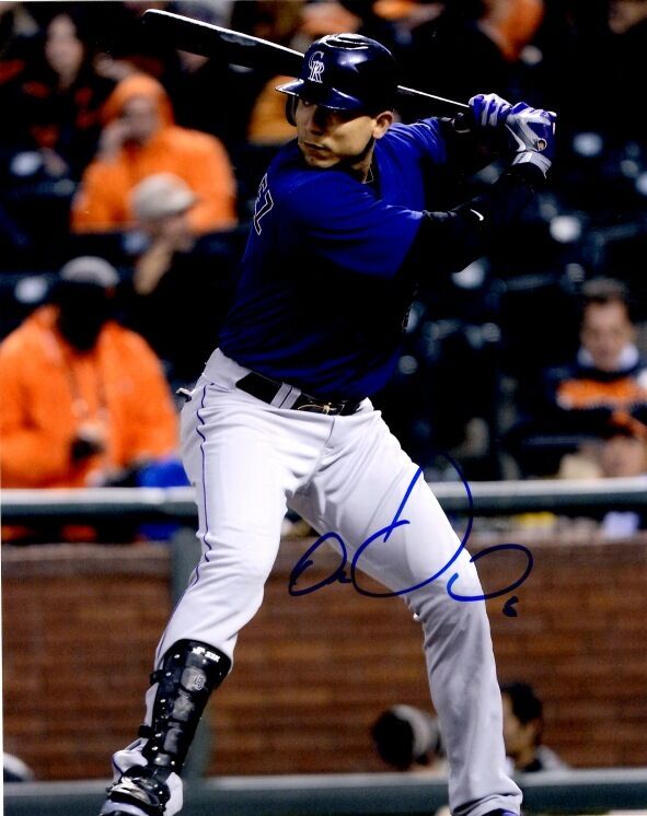 AUTOGRAPHED 8x10 CARLOS GONZALEZ Colorado Rockies Photo Poster painting W/COA