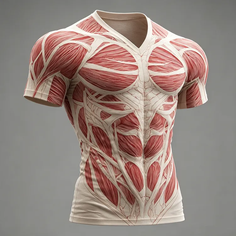 Men's Retro Halloween Human Anatomy Art Pattern Casual V-neck T-shirt