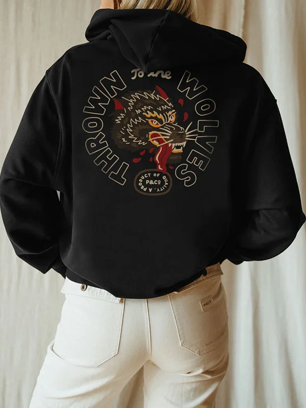 vintage biker monogrammed women's hoodie