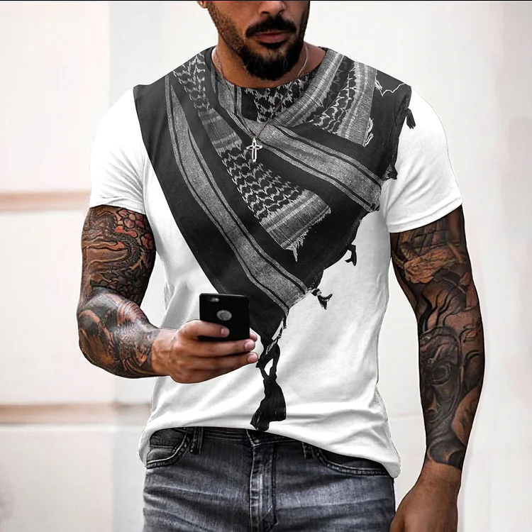 Men's We Are One World Print Casual T-Shirt