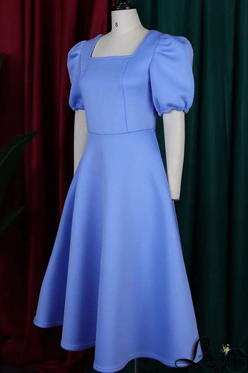 Yellow Elegant Solid Patchwork Square Collar Evening Dress Dresses