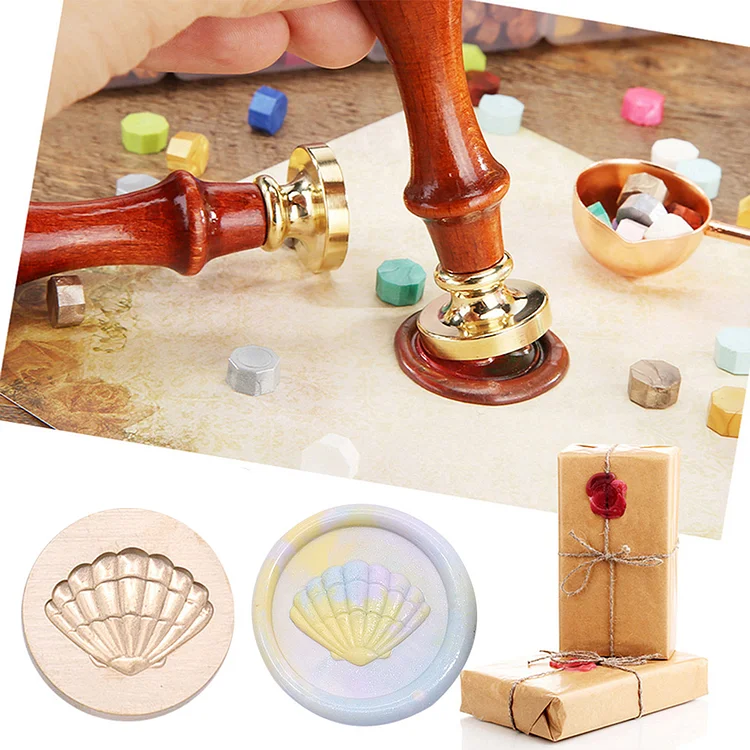 Special-shaped 3D Fire Paint Seal Head Brass Wax Seal Stamp for  Scrapbooking (L)