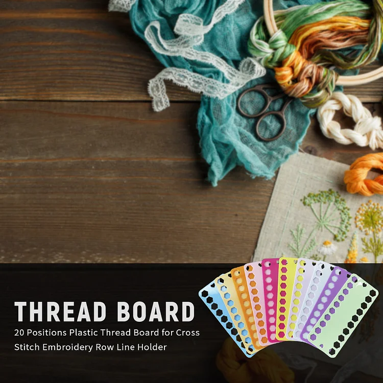 10x 20 Positions Plastic Thread Board Embroidery Row Line Organizer (A)