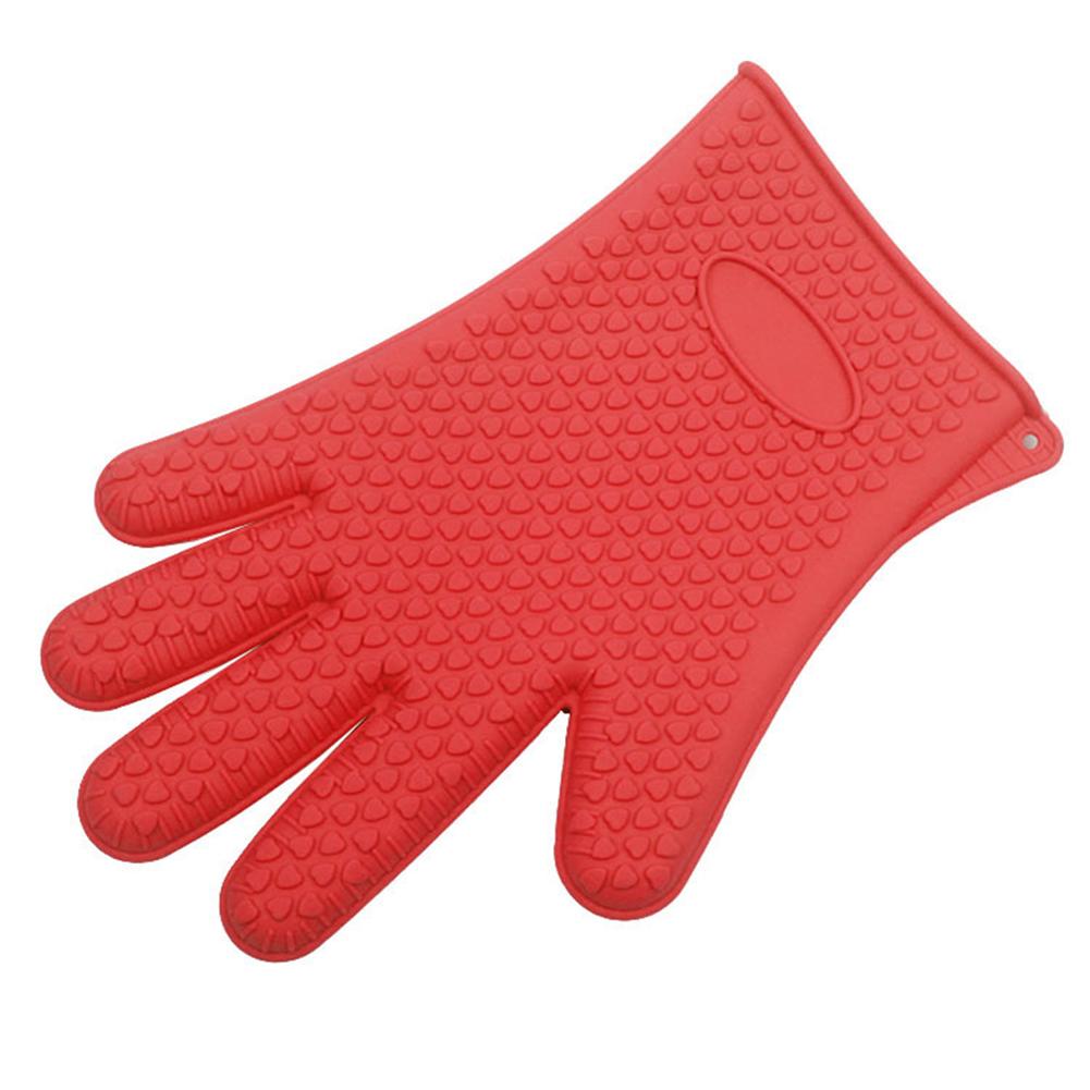 

Kitchen Heat Resistant Silicone Glove Oven Pot Holder Bbq Cooking Mitt, 红色, 501 Original