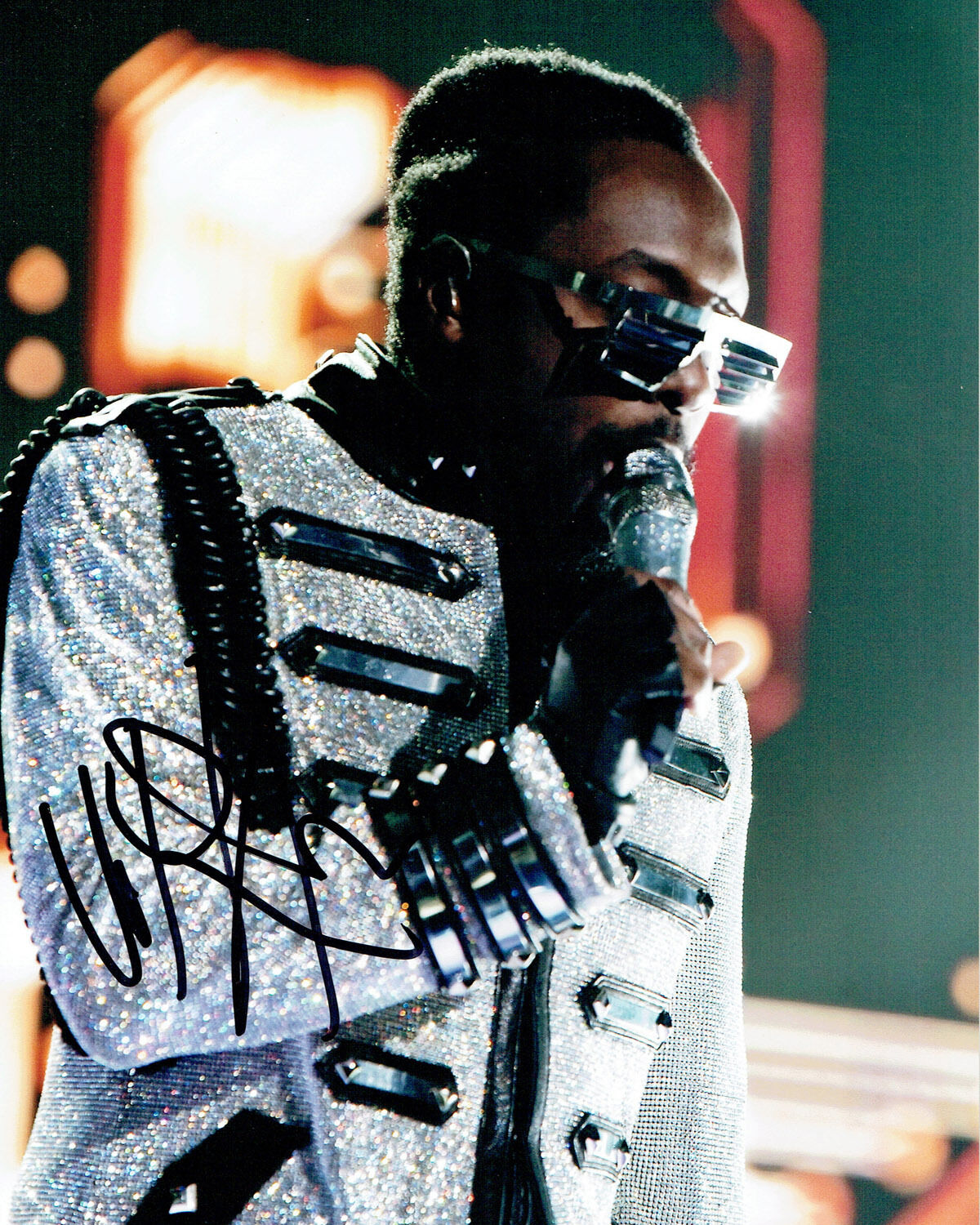 Will I Am Black Eyed Peas SIGNED Autograph 10x8 Photo Poster painting 2 AFTAL COA The Voice