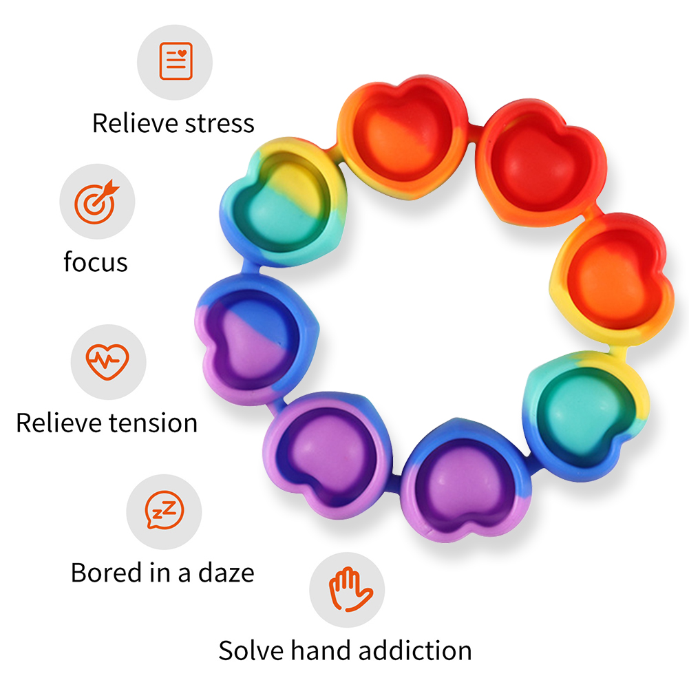 

Push Bubble Bracelet Stress Relief Wearable Wristband Toy Kid Sensory Tool, 501 Original