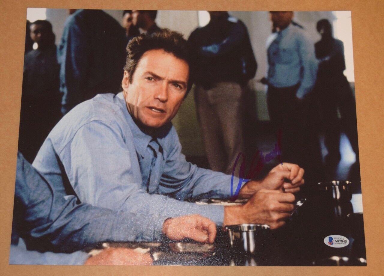 Clint Eastwood Signed Autograph 11x14 Photo Poster painting ESCAPE FROM ALCATRAZ Beckett BAS COA