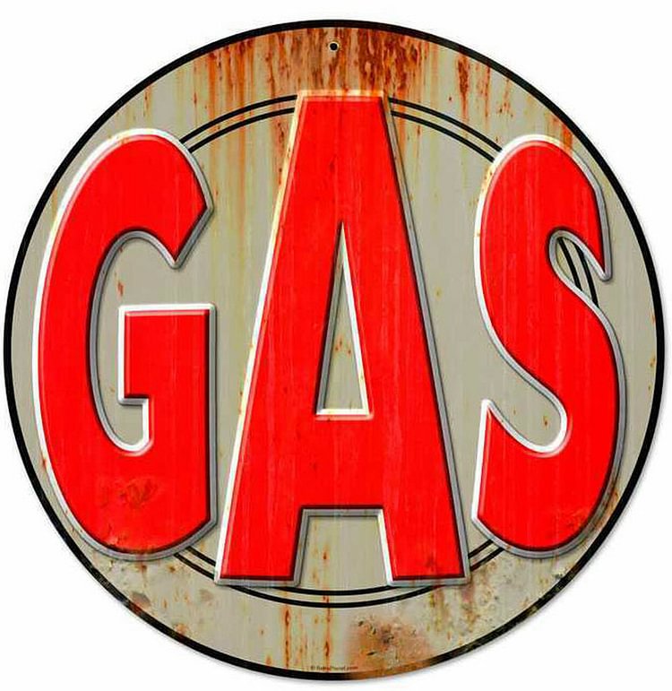 30*30cm - Gas - Round Tin Signs/Wooden Signs