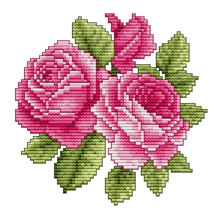 Pink Flower 14CT Printed Cross Stitch Kits (17*17CM) fgoby