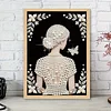 Diamond Painting-DIY Special Shaped Drill Pearl Painting Girl's Back(30x40cm)