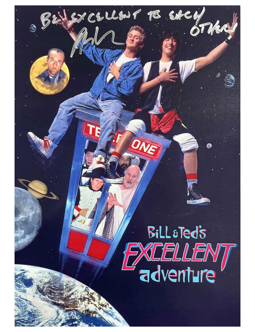 Bill & Ted Quoted A3 Poster Signed by Alex Winter 100% Authentic With COA