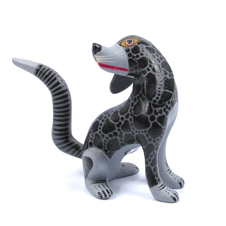 Black Spotted Dog - Oaxacan Alebrije Wood Carving