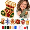 6PCS DIY Christmas Pearl Diamond Painting Brooch Kit for Adults, Wearable Pins