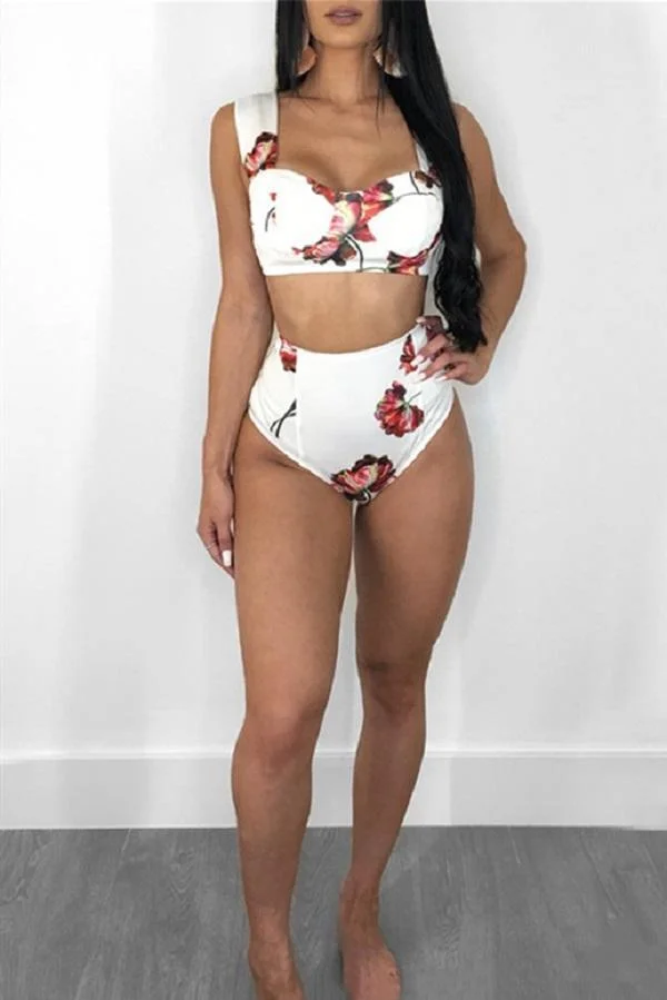 Sexy Rose printed Swimsuit Set