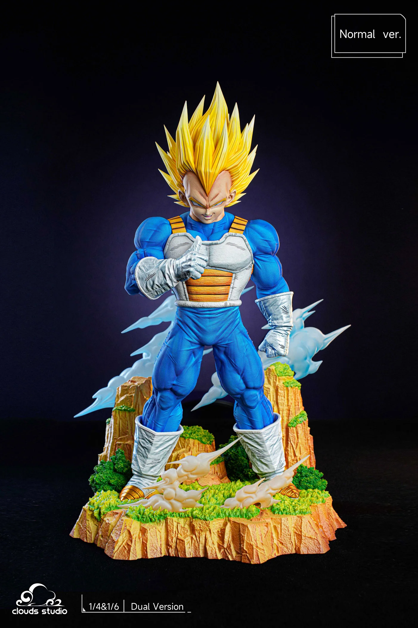 1/6 1/4 Scale Super Vegeta Dragon Ball Resin Statue Clouds