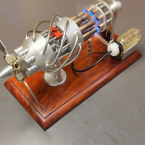 Stirling 16 Cylinder Engine Model Engine Model Kit for Science Enthusiasts & Education Generator Toy Engine