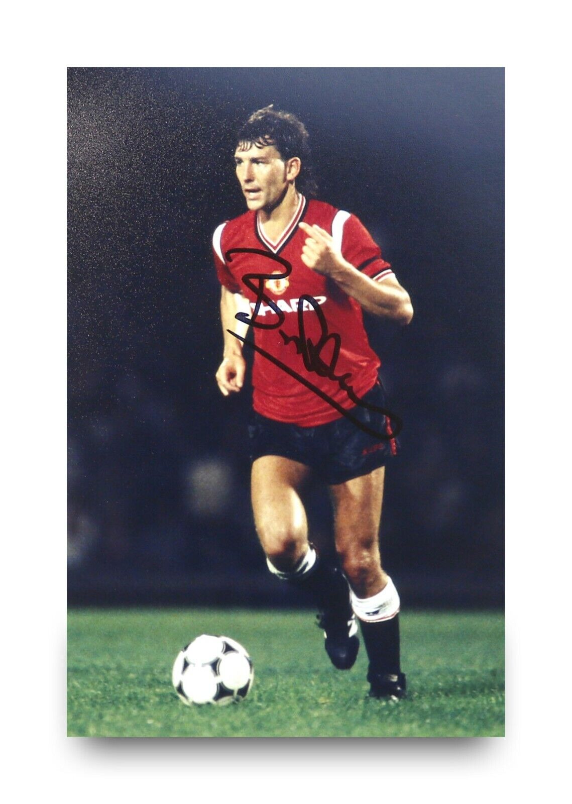 Bryan Robson Signed 6x4 Photo Poster painting Manchester United England Genuine Autograph + COA