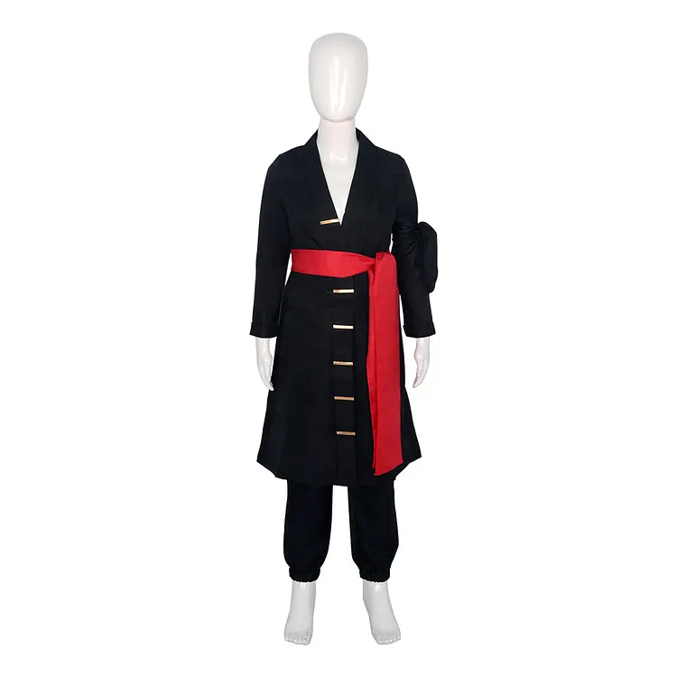 Kids Children One Piece Roronoa Zoro Black Set Outfits Cosplay Costume Halloween Carnival Suit