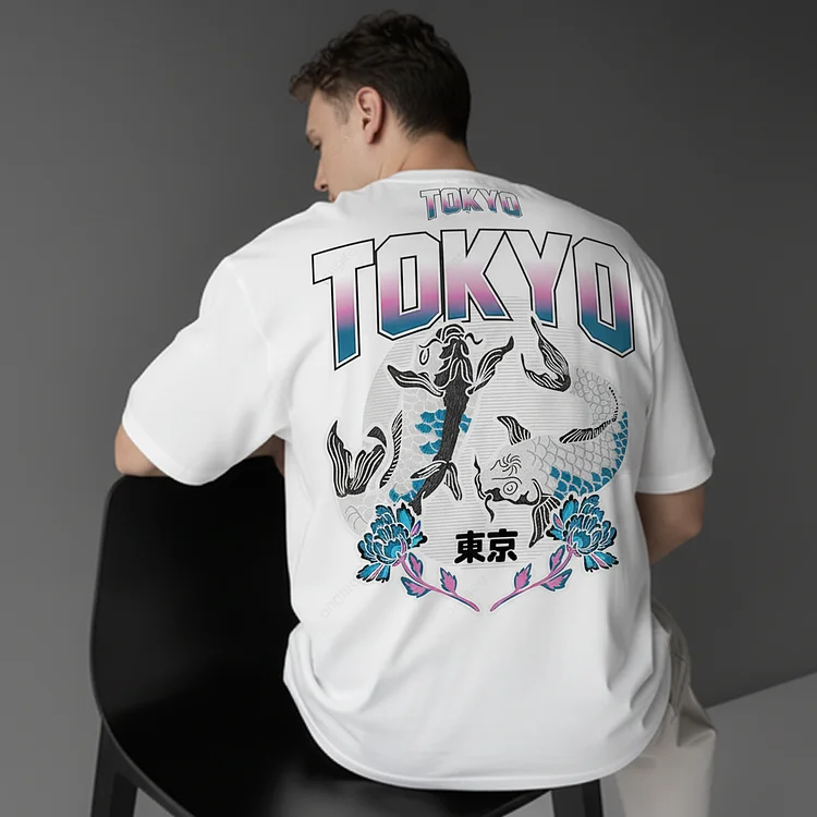 Ukiyo-e Style Art Print Casual Cotton T-Shirt