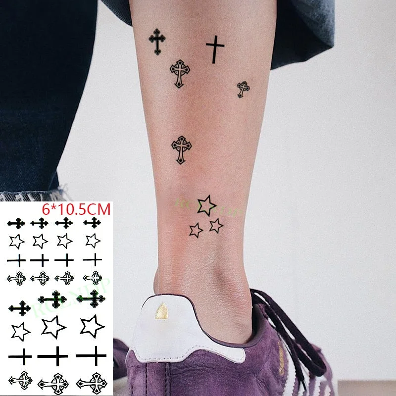 Waterproof Temporary Tattoo Sticker Flame Pattern Line Drawing Fire Element Fake Tatto Flash Tatoo Small Art for Kids Men Women