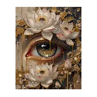 Golden Eye Lotus - Pearls Painting