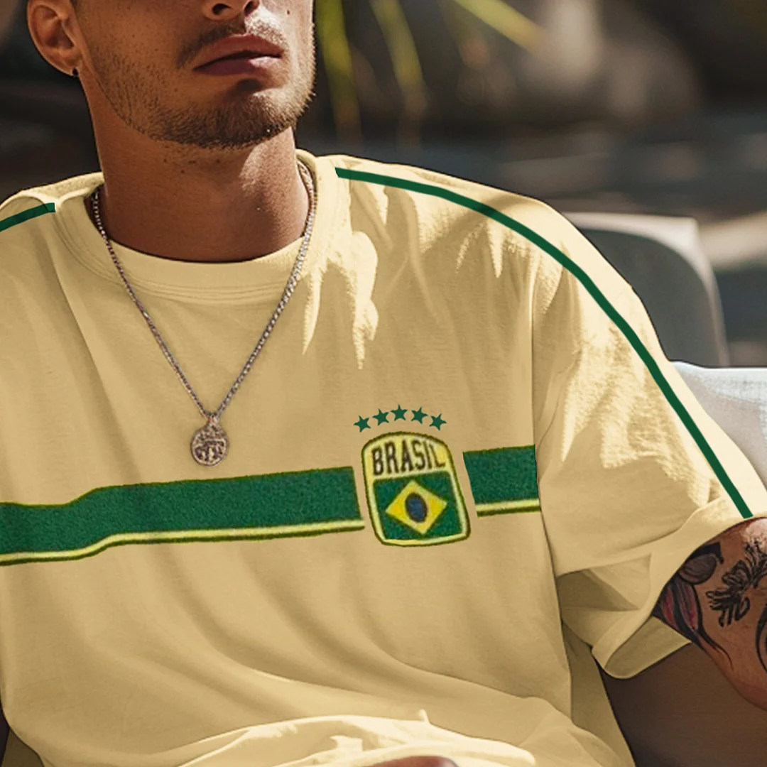 Unisex Vintage Brazil Y2k Football Oversized T-shirt