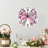 Bogen-2D-Flach-DIY-Acryl-Diamantmaler-Uhrenanh&auml;nger mit Uhrenfunktion 9,65x9,65 Zoll f&uuml;r W&auml;nde oder Fensterdekorationen zu Hause