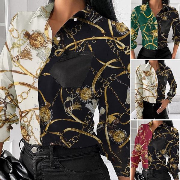 ZANZEA Spring Autumn Fashion Women Plus Size Print Long Sleeve Blouse Shirt Beach Loose Shirt Tops - Shop Trendy Women's Clothing | LoverChic