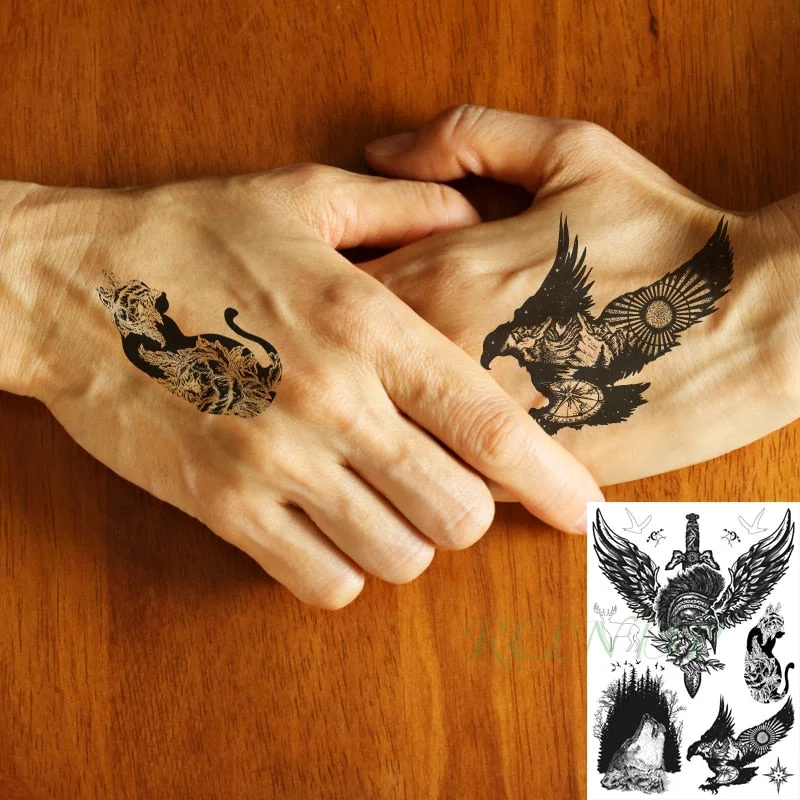 Waterproof Temporary Tattoos Sticker Scorpion Fly birds dark clouds fake tattos flash tatoo tatouage for women men