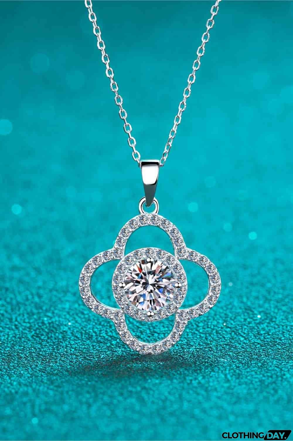 1 Carat Moissanite 925 Sterling Silver Necklace