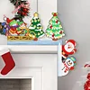 (US Local)Christmas Tree Santa Claus Snowman Diamond Painting Door Corner Sign for Home
