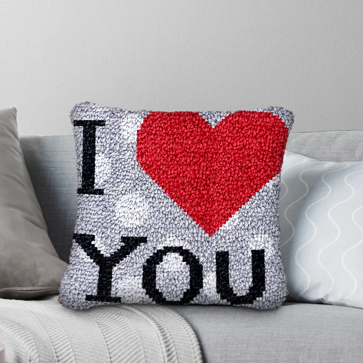 I Love You Latch Hook Pillow Kit for Adult, Beginner and Kid veirousa
