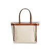 Cotton linen canvas large capacity retro contrast tassel single shoulder bag portable large bag