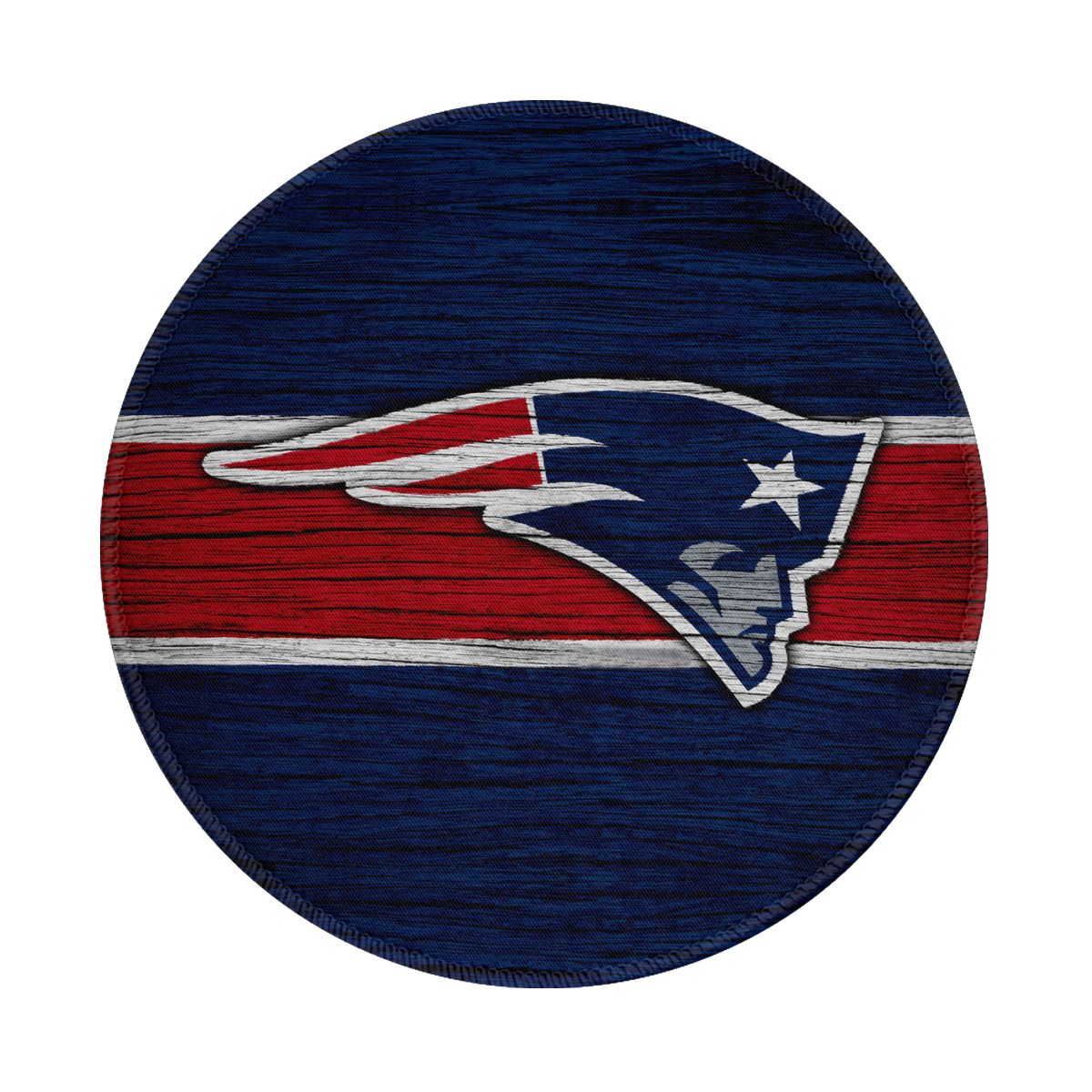 New England Patriots Wooden Texture Non-Slip Rubber Round Mouse Pad