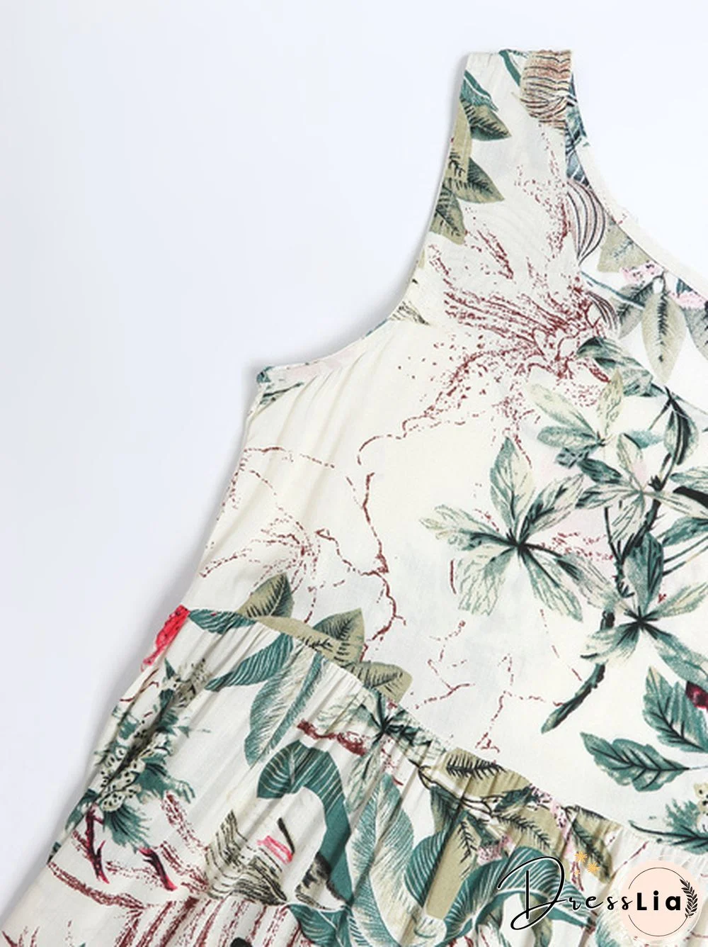 Oversized Floral Print Cotton Cami Dress