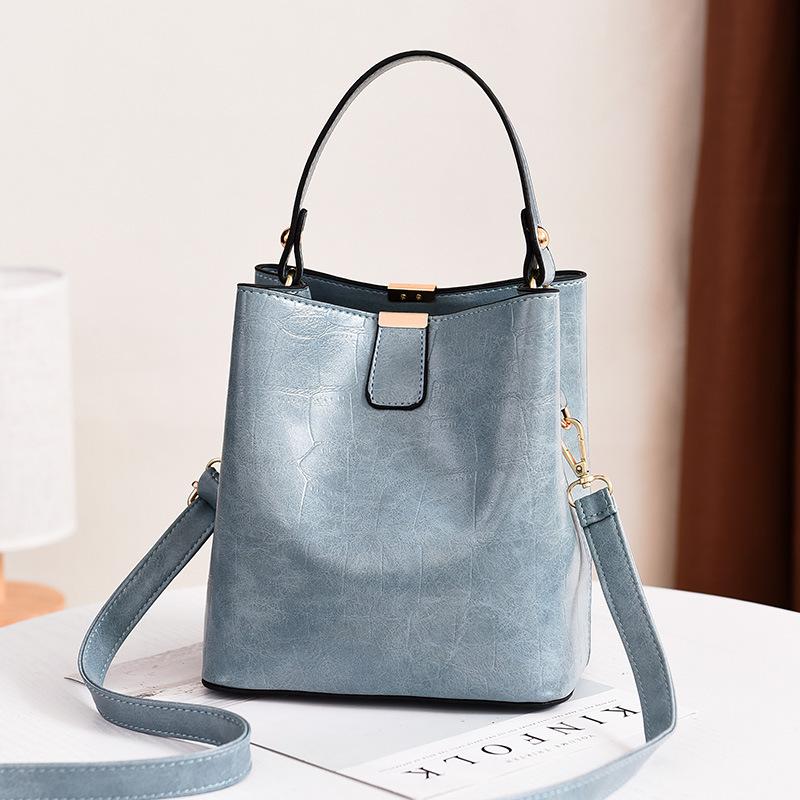 2021 new ladies one-shoulder messenger bucket bag