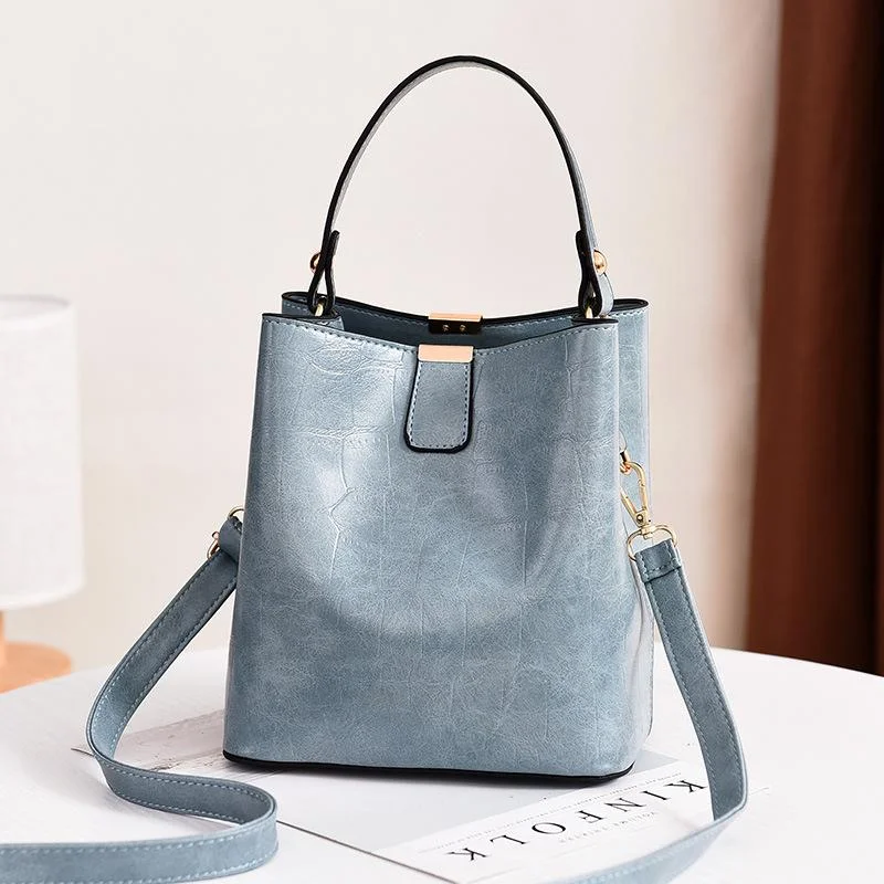 2021 new ladies one-shoulder messenger bucket bag