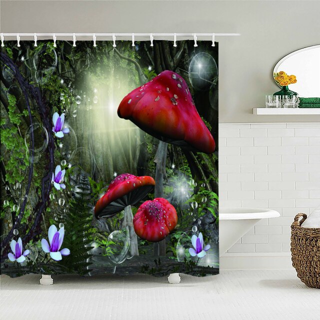 

Shower Curtain – Psychedelic Forest Mushroom House-180*180cm, 501 Original