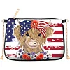 (US Local)Special Shape Highland Yak 5D DIY Diamond Painting Clutch Bag for Women Girls