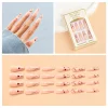 Long Ballet Plaid Wearing Nails 24pcs 