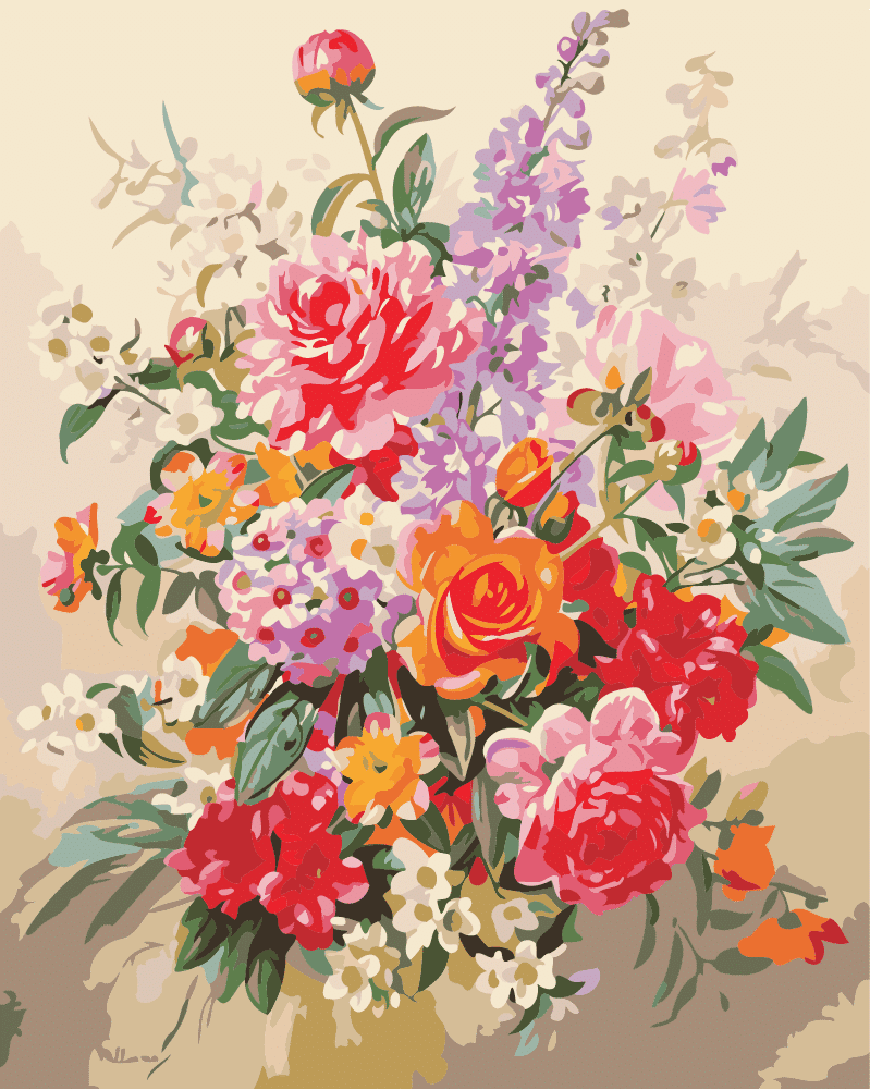 

Flower Bouquet Of All Colors – Paint By Numbers - 40*50CM, 501 Original