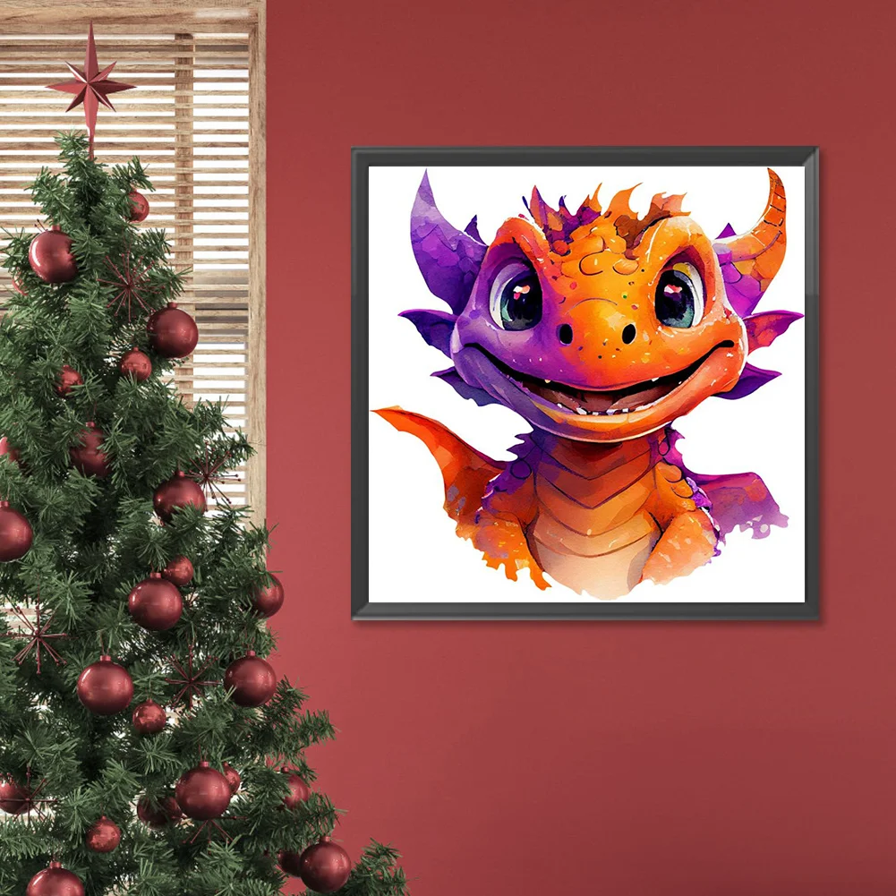 Full Round Diamond Painting 30*30cm - Little Dragon