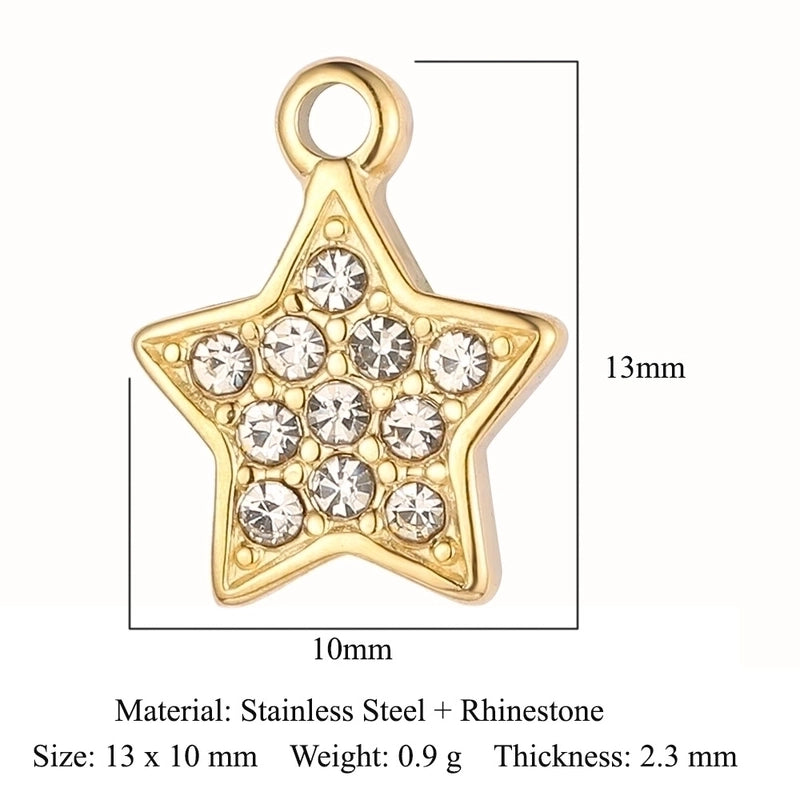 3 Pieces Streetwear Sun Titanium Steel Plating Inlay Rhinestones Zircon 18k Gold Plated Jewelry Accessories